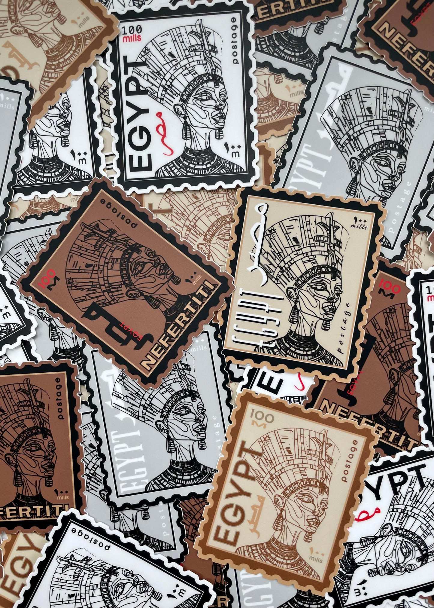Nefertiti - Egypt Postage Stamp Vinyl Sticker