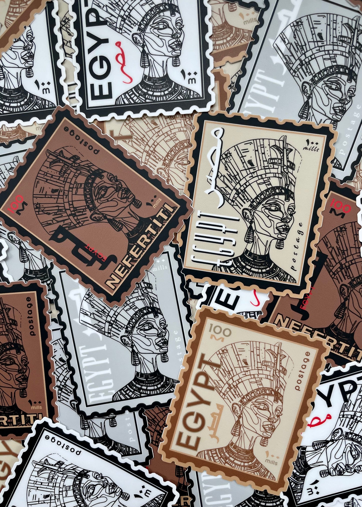 Nefertiti - Egypt Postage Stamp Vinyl Sticker