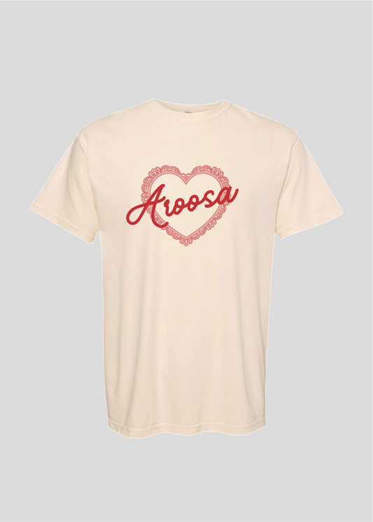 Vintage Scalloped Heart Aroosa Tee