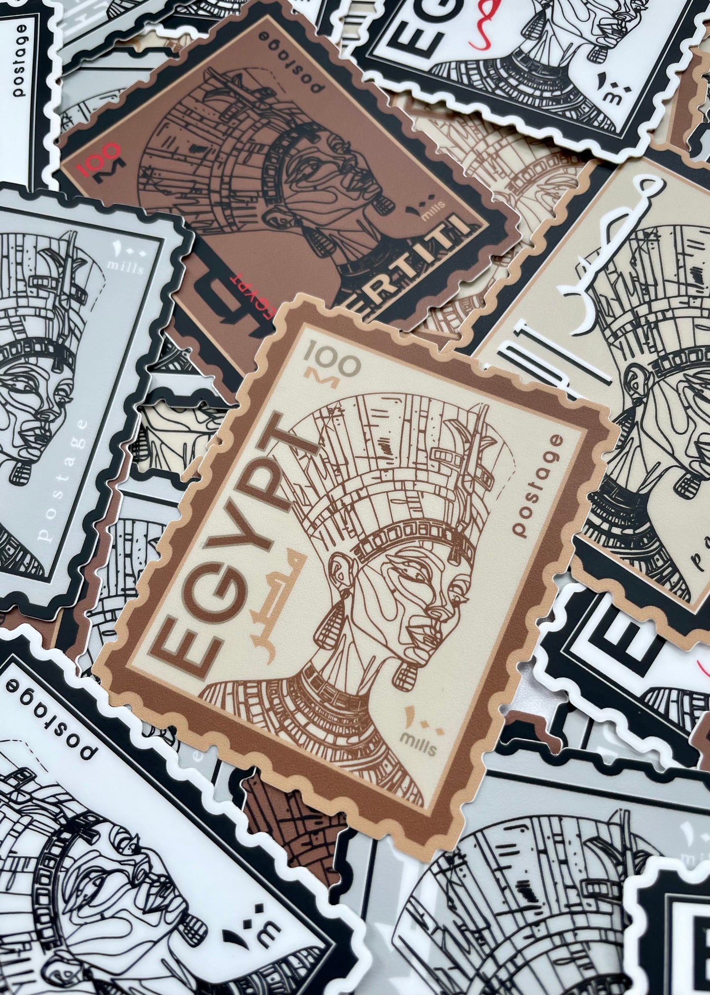 Nefertiti - Egypt Postage Stamp Vinyl Sticker