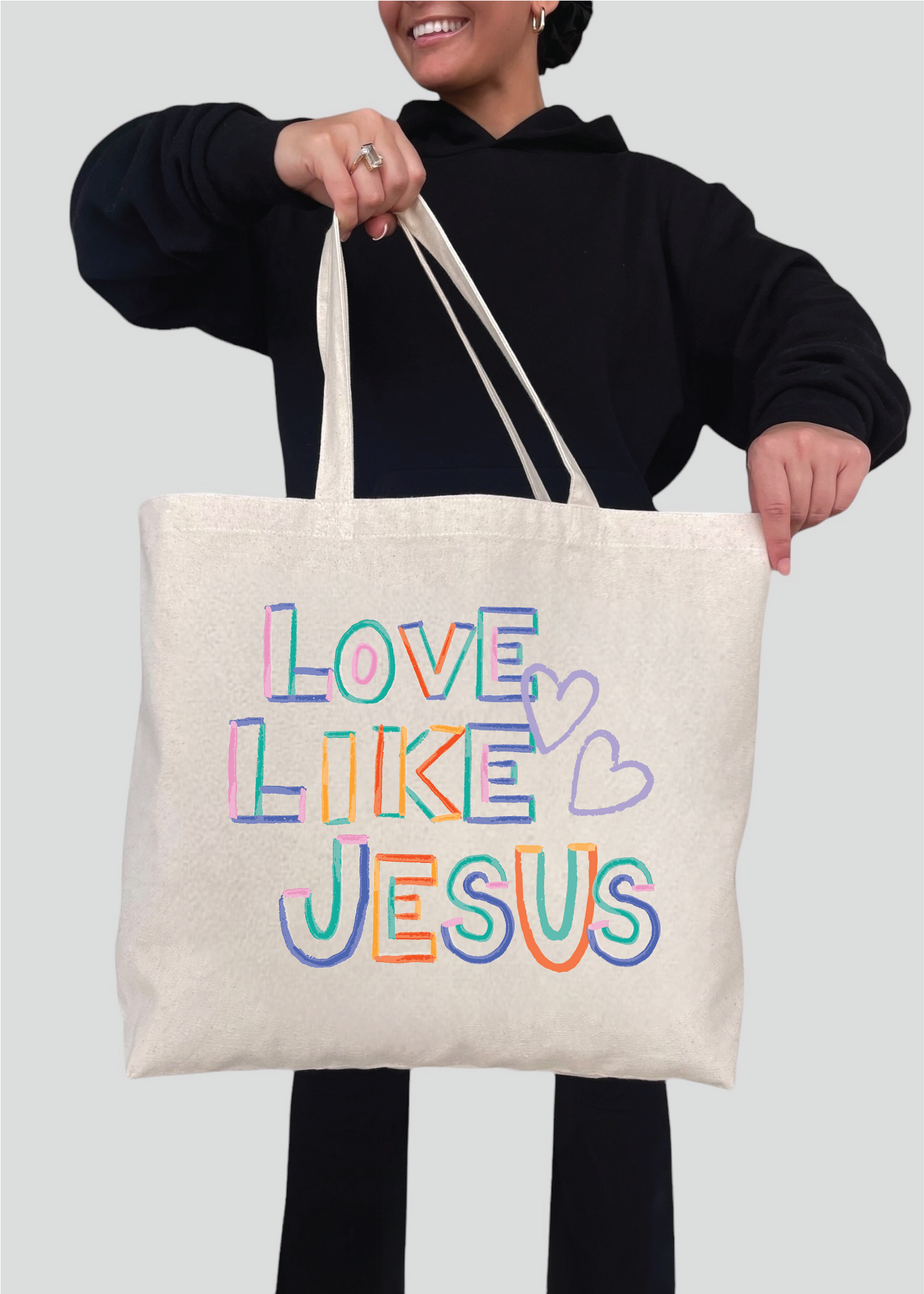 Love Like Jesus Crayon Doodle Jumbo Tote