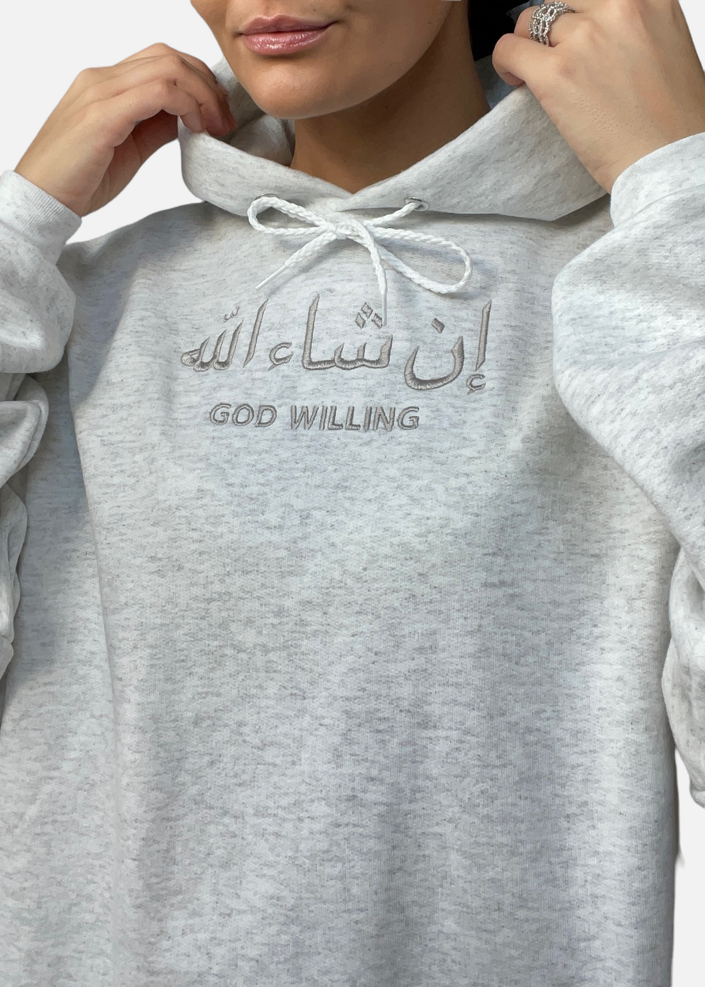 Embroidered Arabic and English God Willing/Inshallah Sweatshirts