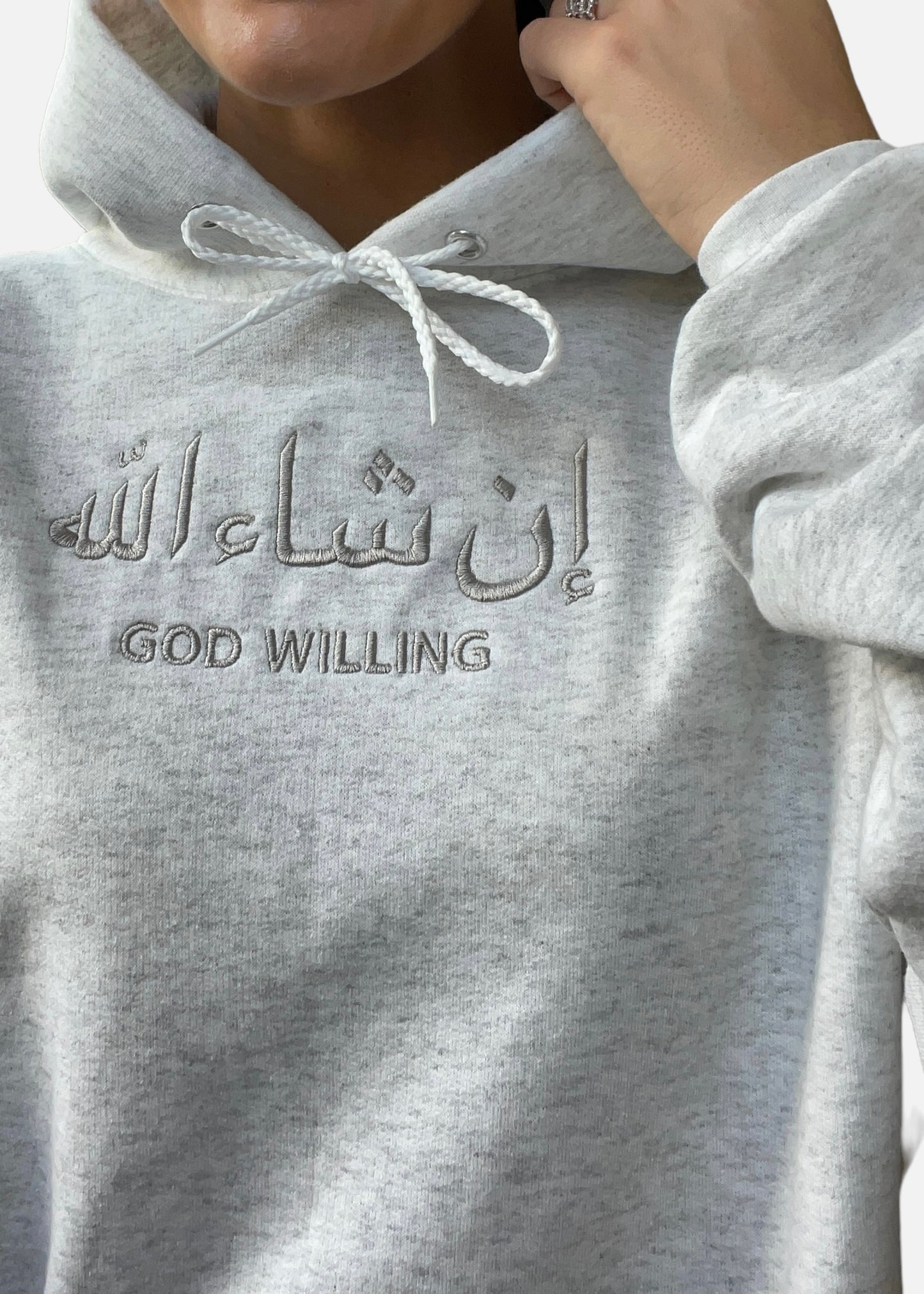 Embroidered Arabic and English God Willing/Inshallah Sweatshirts
