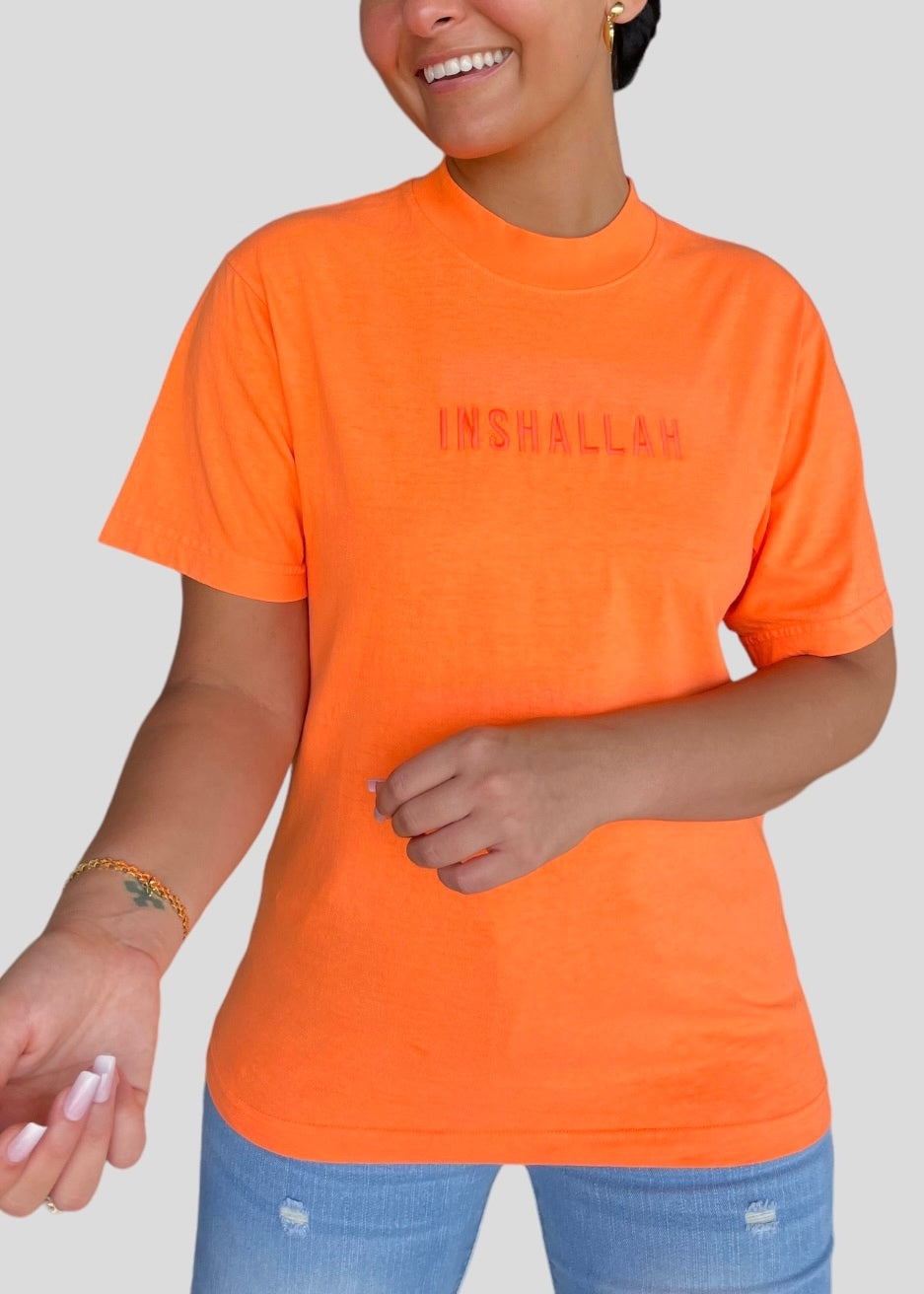 Embroidered Neon Inshallah T-Shirts