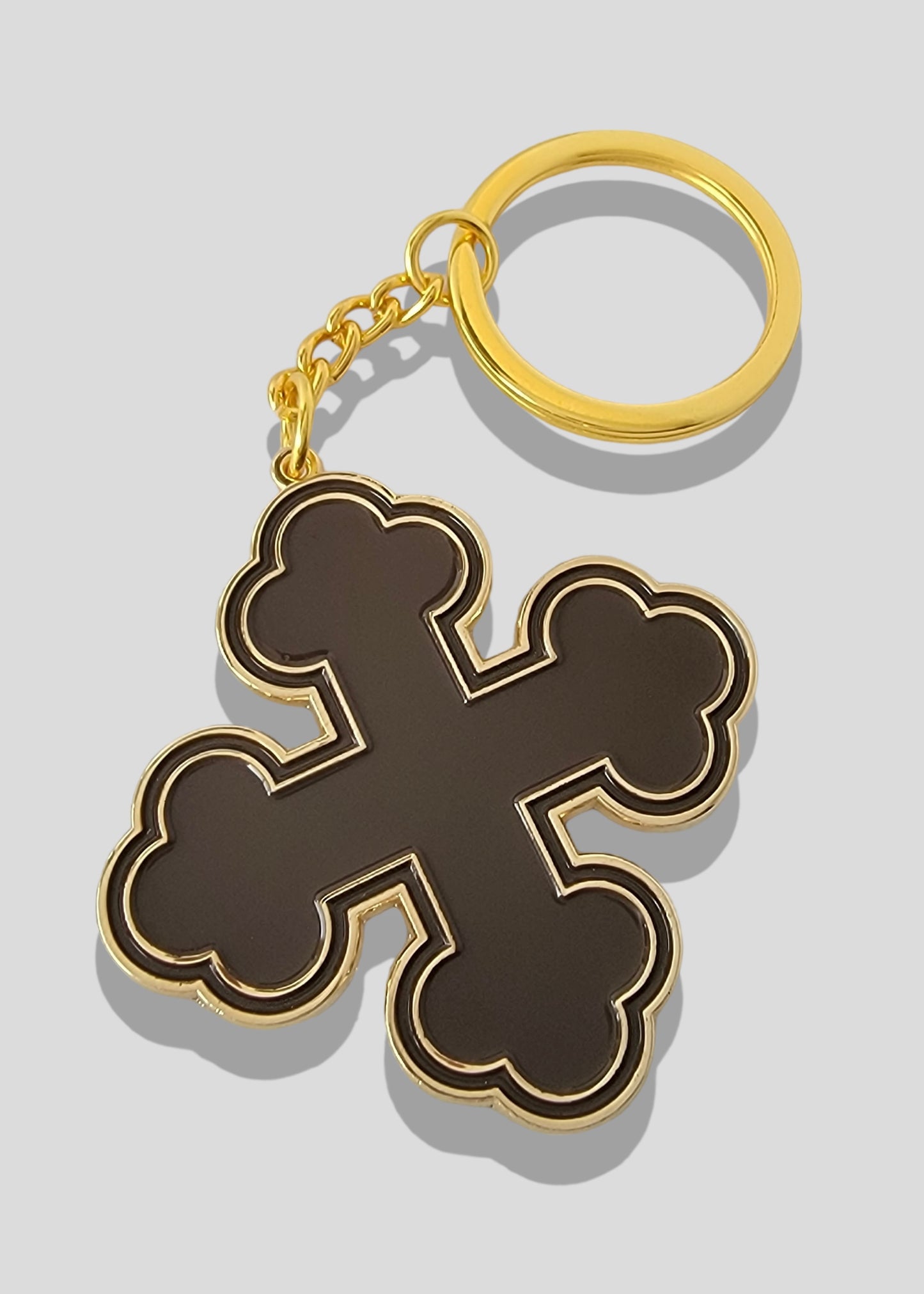 Soft Enamel Round Coptic Cross Keychains