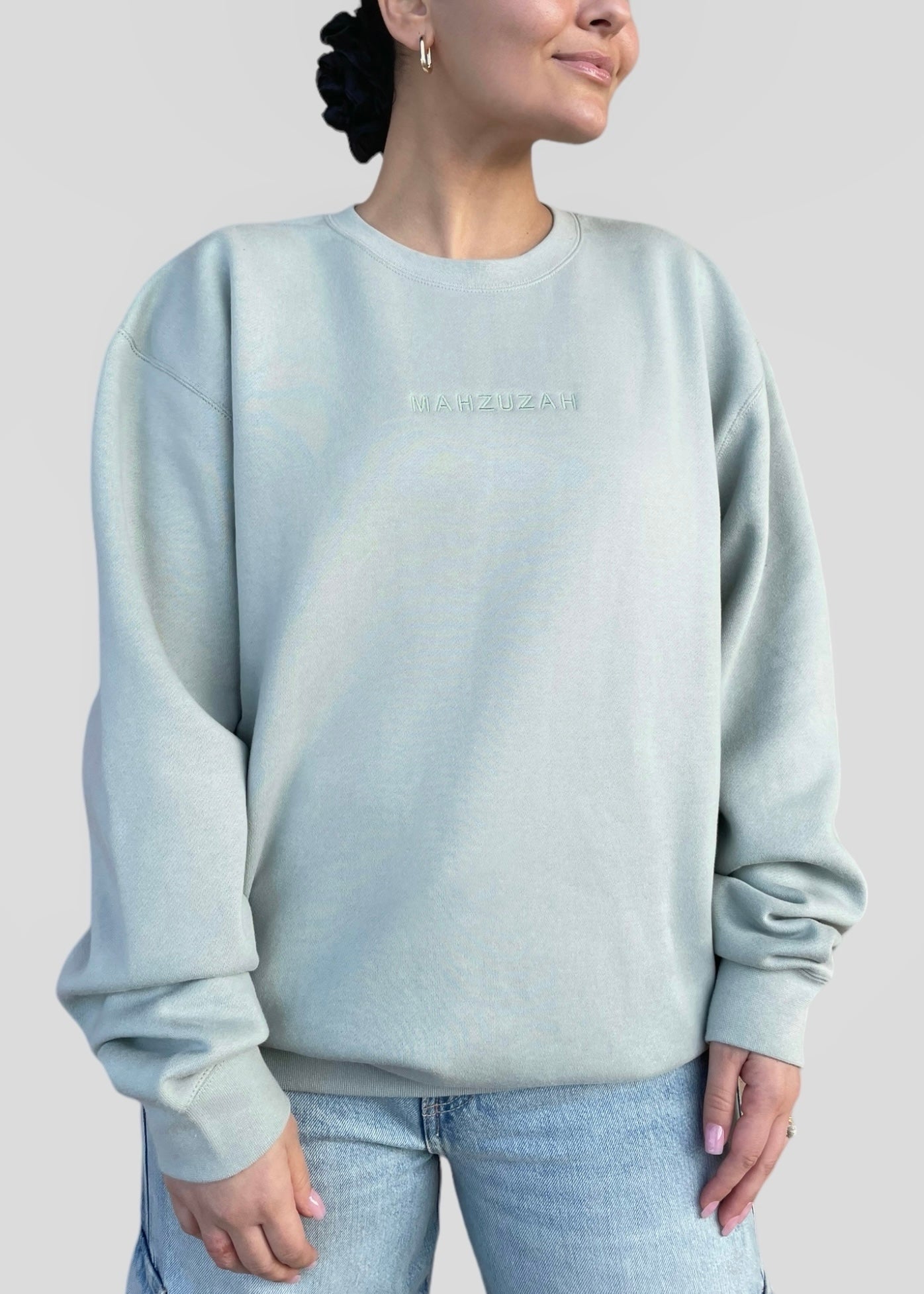 Coptic Floral Cross + Mahzuzah Printed & Embroidered Sweatshirts