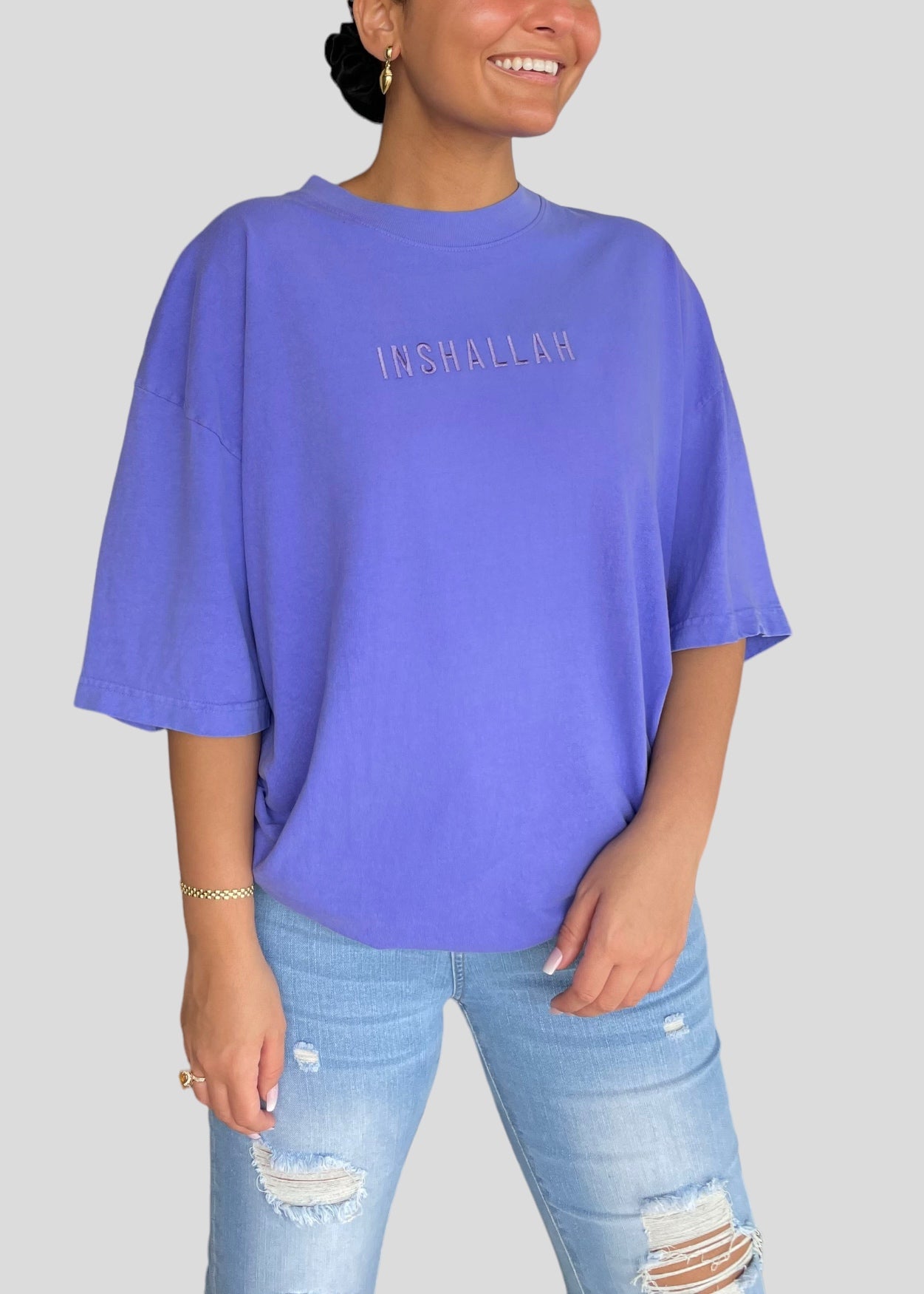 Embroidered Neon Inshallah T-Shirts