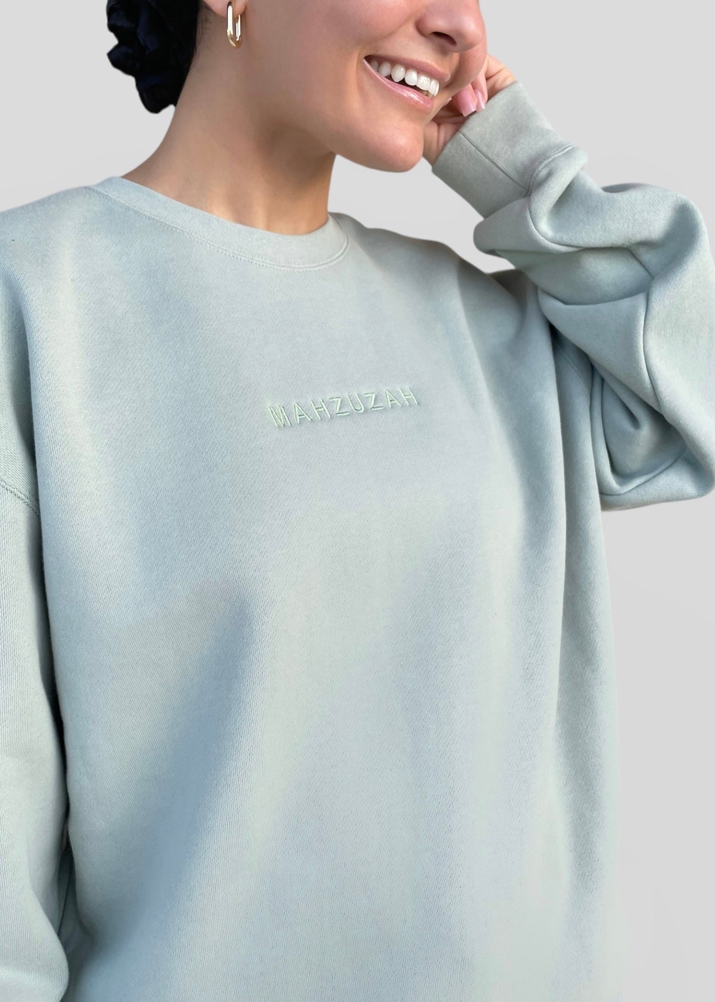 Coptic Floral Cross + Mahzuzah Printed & Embroidered Sweatshirts