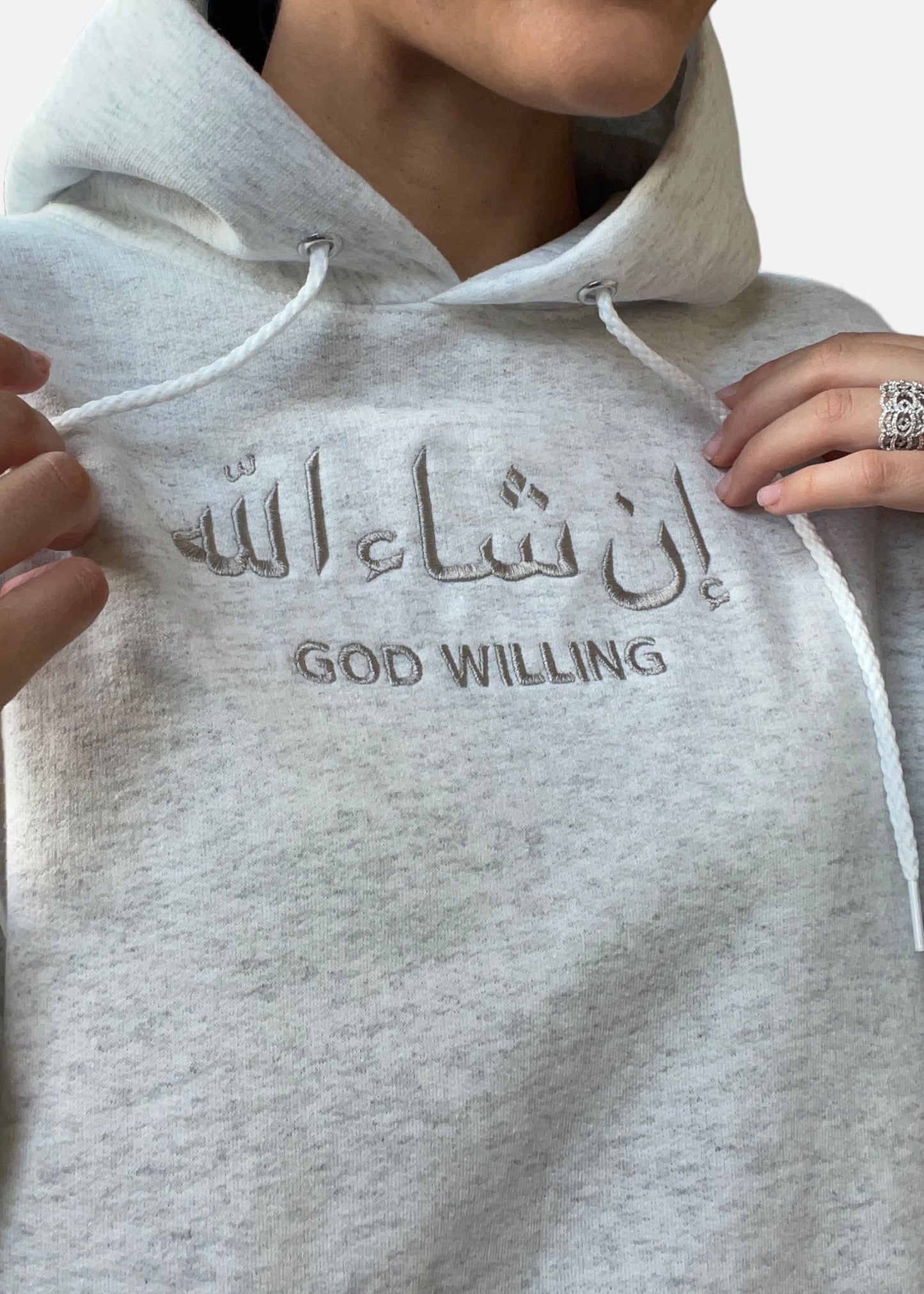 Embroidered Arabic and English God Willing/Inshallah Sweatshirts