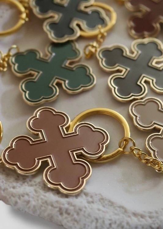 Round Coptic Cross Keychains
