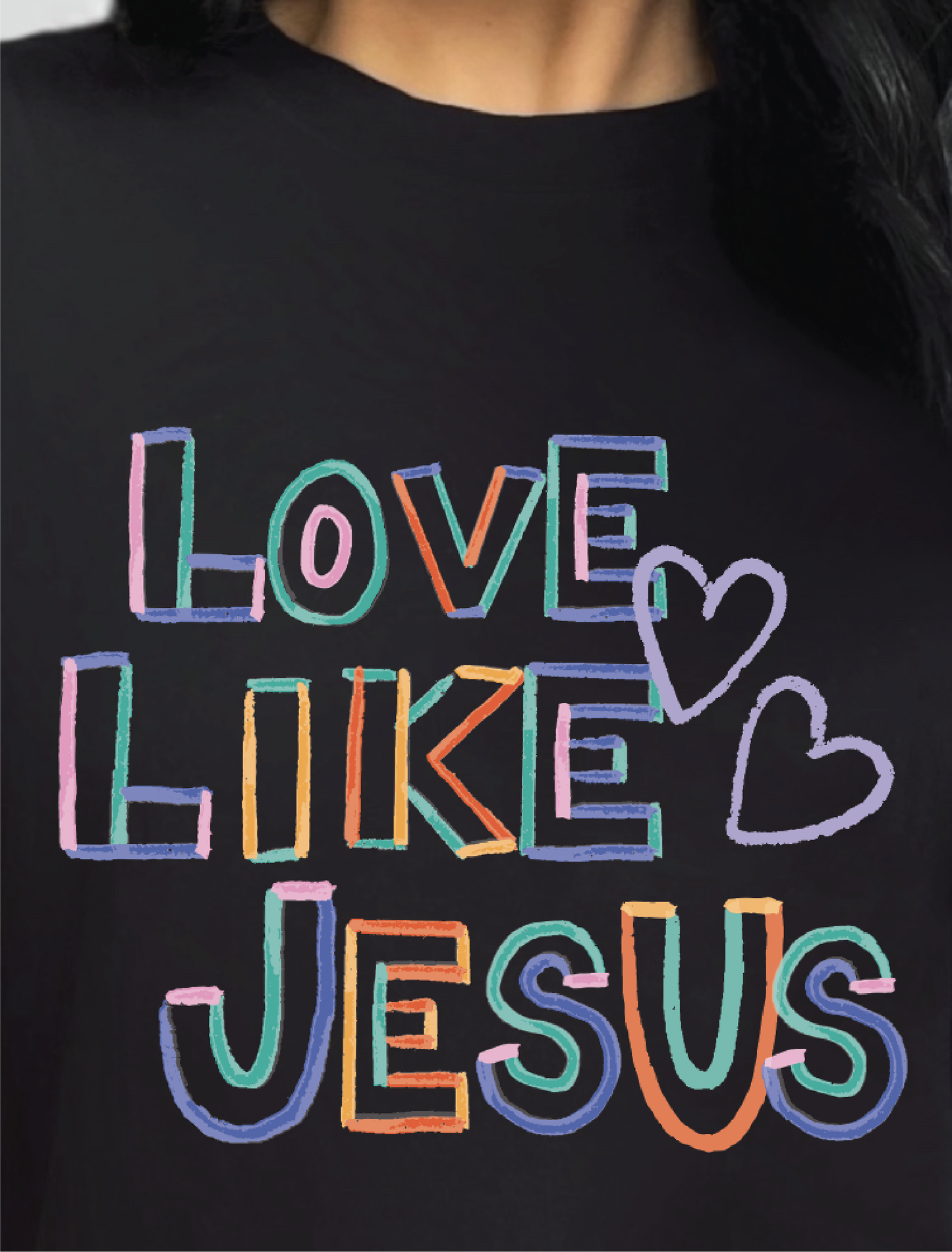 Love Like Jesus Crayon Doodle Tees