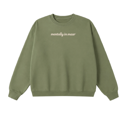 Embroidered Mentally In Masr Crewneck