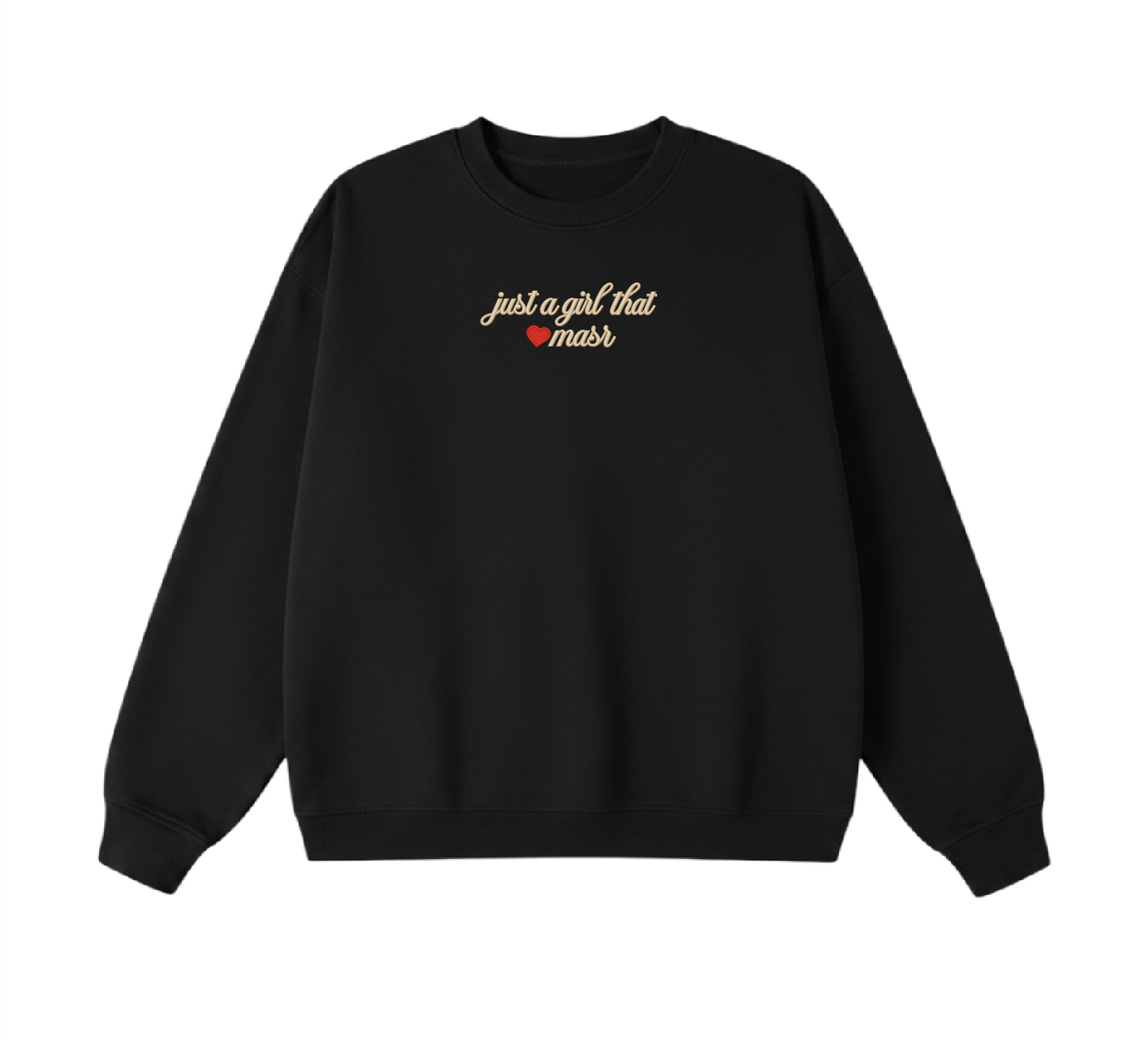 Embroidered Just a Girl That Loves Masr Crewneck
