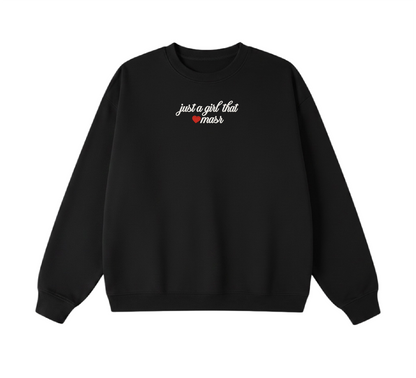 Embroidered Just a Girl That Loves Masr Crewneck