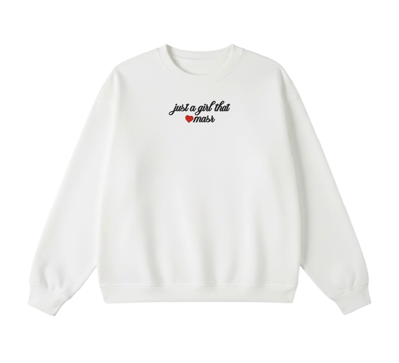 Embroidered Just a Girl That Loves Masr Crewneck