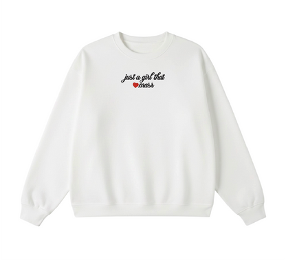 Embroidered Just a Girl That Loves Masr Crewneck