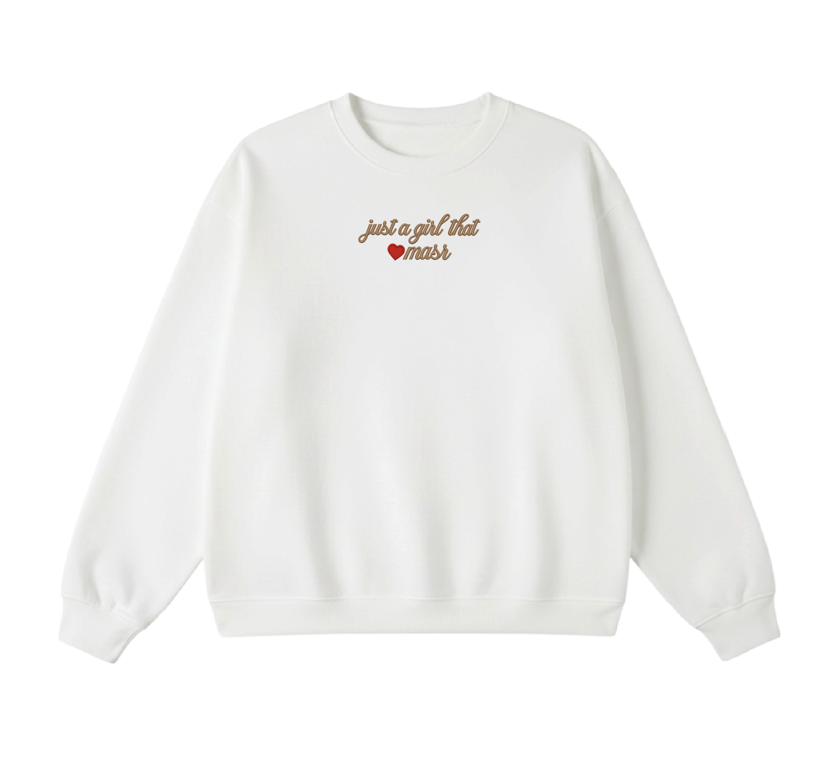 Embroidered Just a Girl That Loves Masr Crewneck