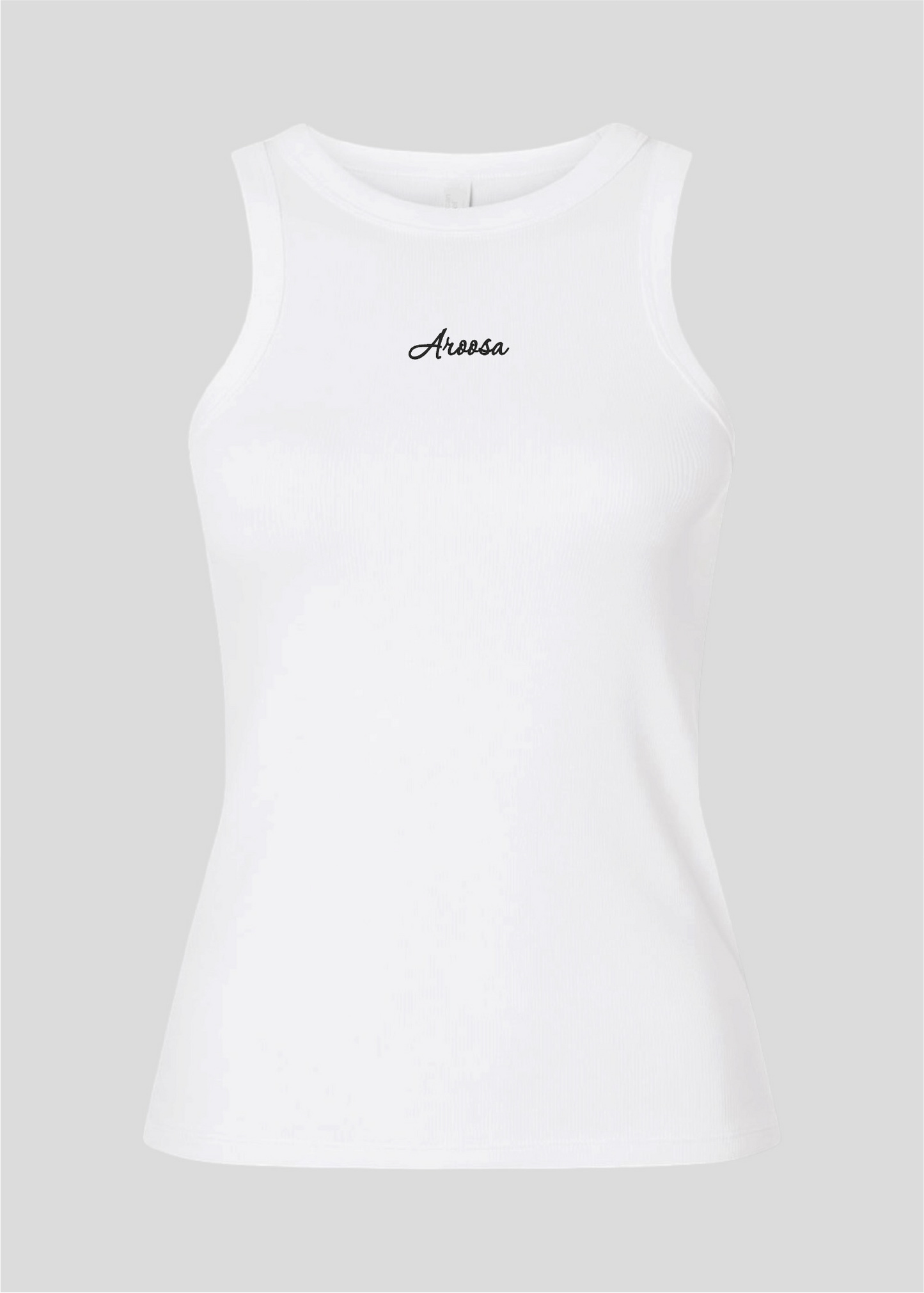 Embroidered Aroosa Rib Tank Top