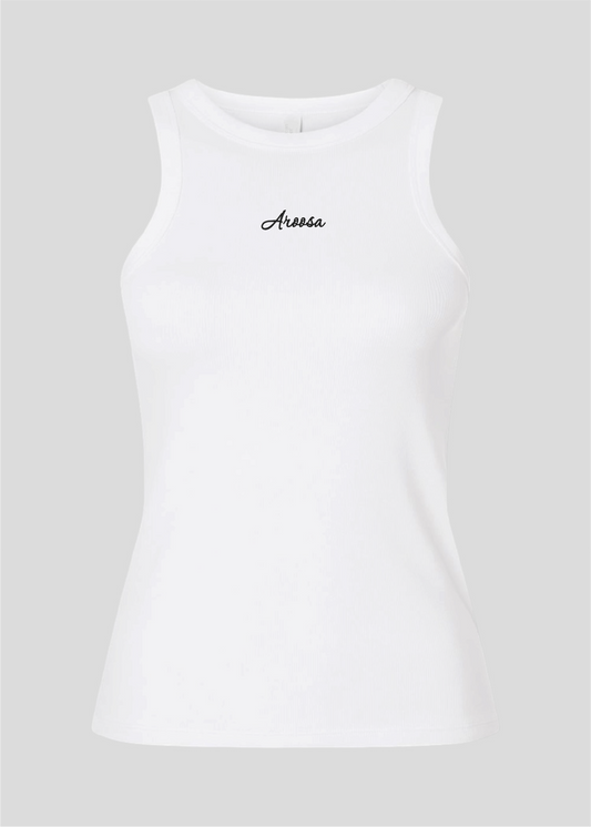 Embroidered Aroosa Rib Tank Top