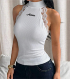 Embroidered Aroosa Lace Halter Top