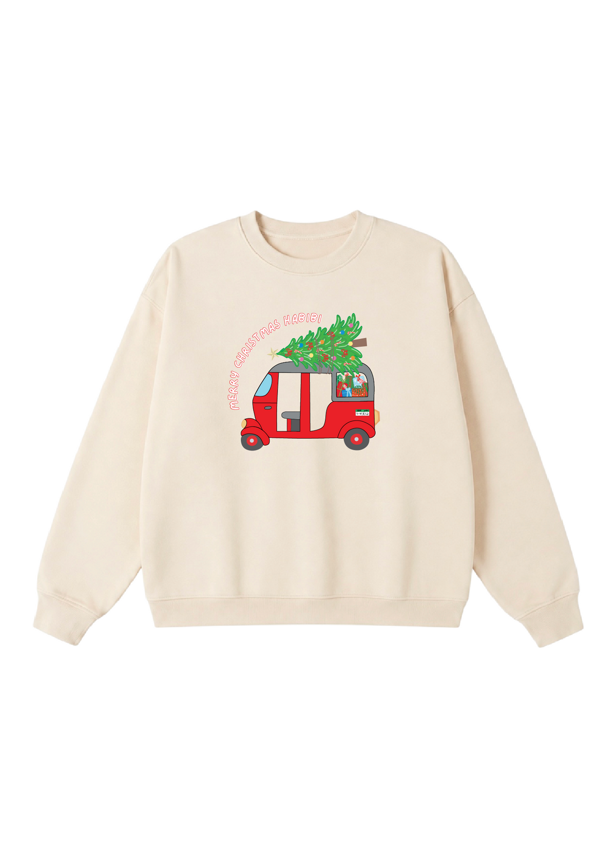 Merry Christmas Habibi Tuk Tuk Crewnecks