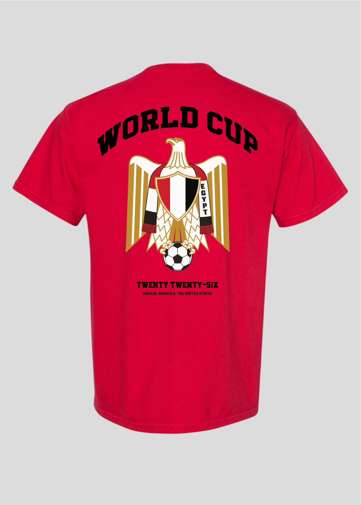 Egypt World Cup: Coat of Arms Eagle Holding Soccer Ball Tee