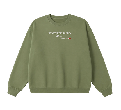 Embroidered If Lost, Return to Masr Crewneck