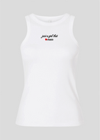 Embroidered Just A Girl That Loves Masr Rib Tank Top