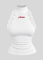 Embroidered Aroosa Lace Halter Top