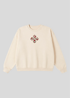 Embroidered Floral Coptic Cross Crewnecks