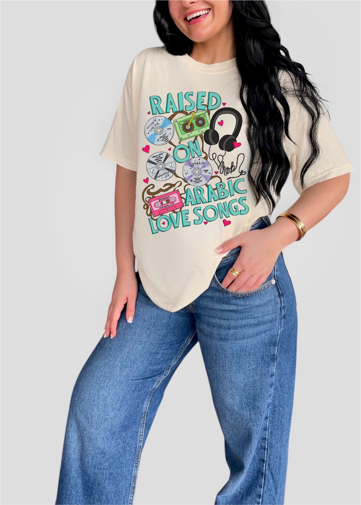Raised on Arabic Love Songs Retro Tee