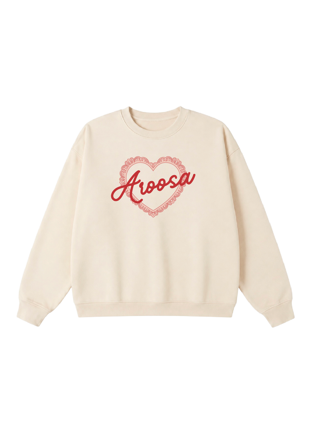 Vintage Scalloped Heart Aroosa Crewneck