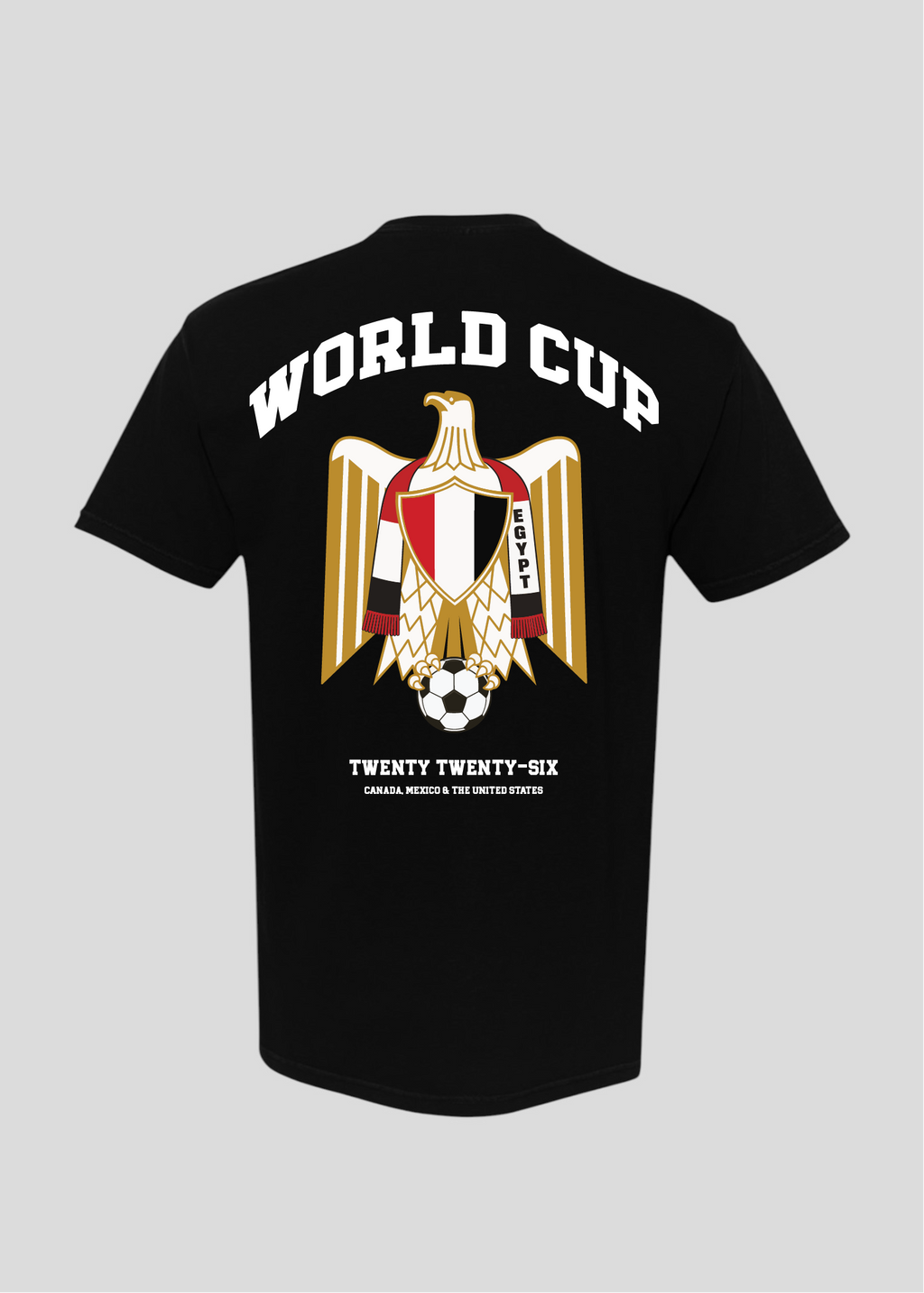 Egypt World Cup: Coat of Arms Eagle Holding Soccer Ball Tee