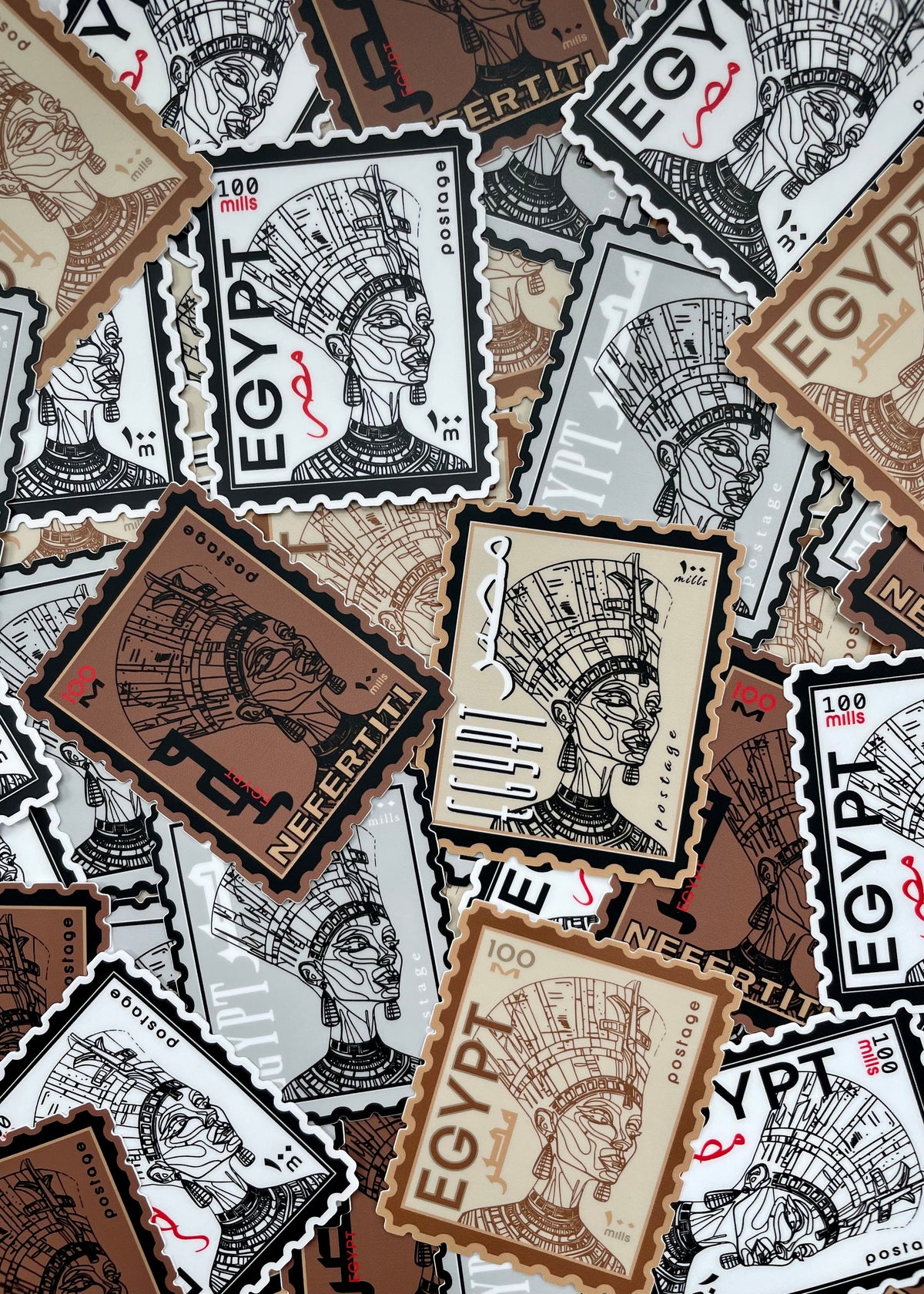 Nefertiti - Egypt Postage Stamp Vinyl Sticker