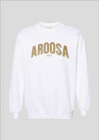 Embroidered Glitter Applique Aroosa Crewneck