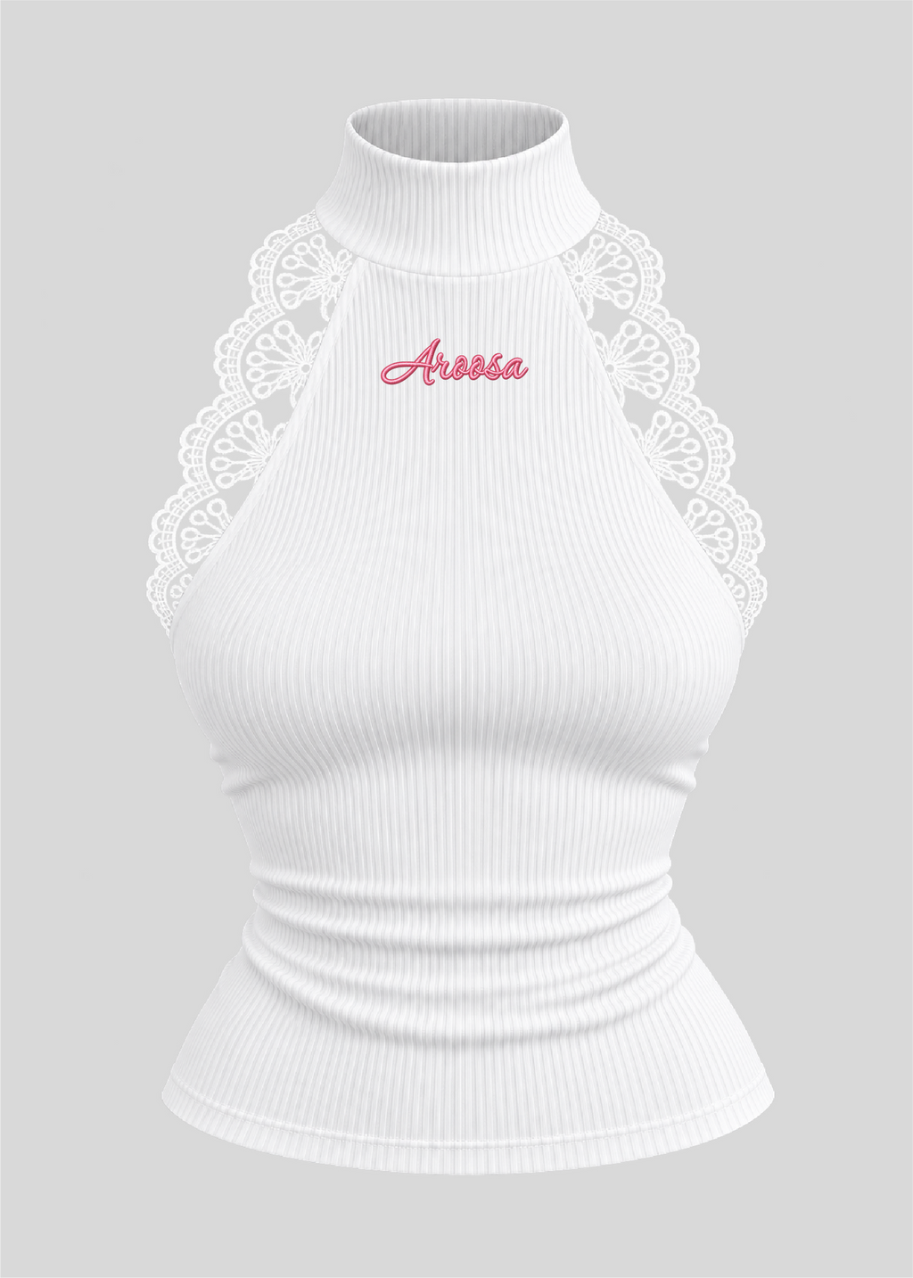 Embroidered Aroosa Lace Halter Top