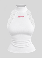 Embroidered Aroosa Lace Halter Top