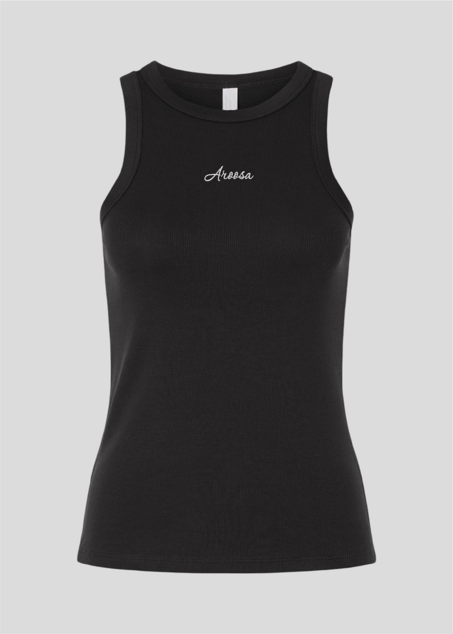 Embroidered Aroosa Rib Tank Top