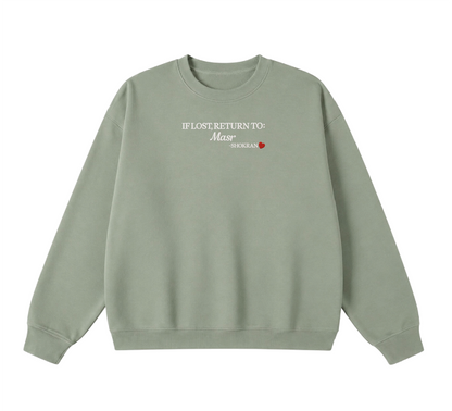 Embroidered If Lost, Return to Masr Crewneck