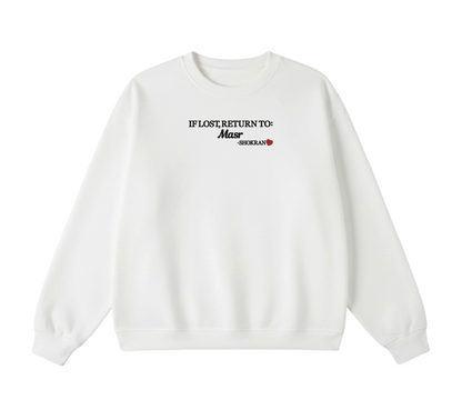 Embroidered If Lost, Return to Masr Crewneck