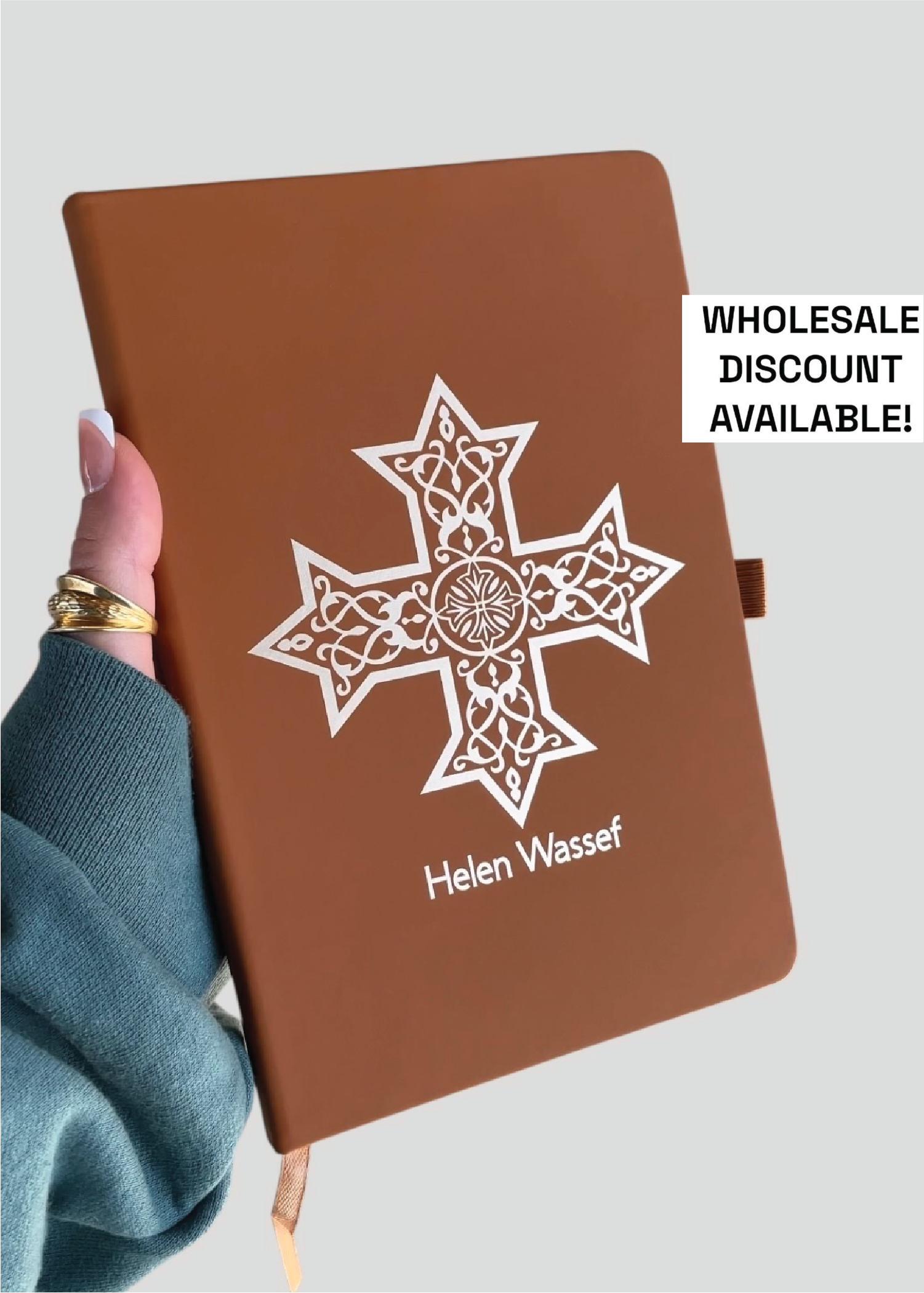 Limited Edition Smooth Customizable Coptic Cross Journals