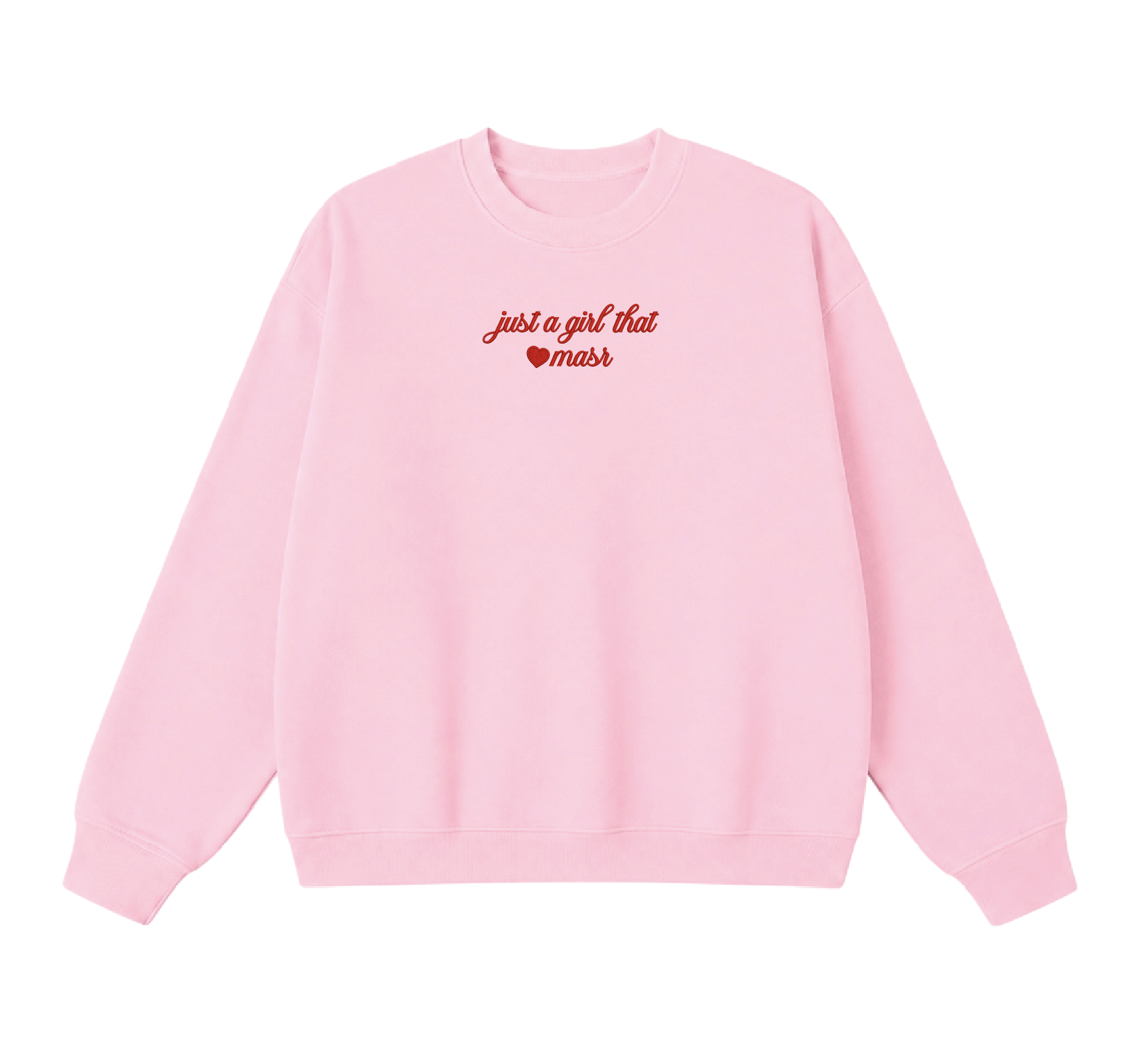 Embroidered Just a Girl That Loves Masr Crewneck