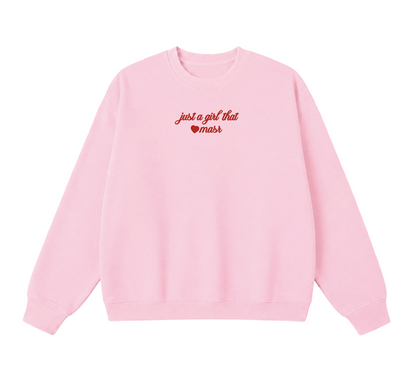 Embroidered Just a Girl That Loves Masr Crewneck