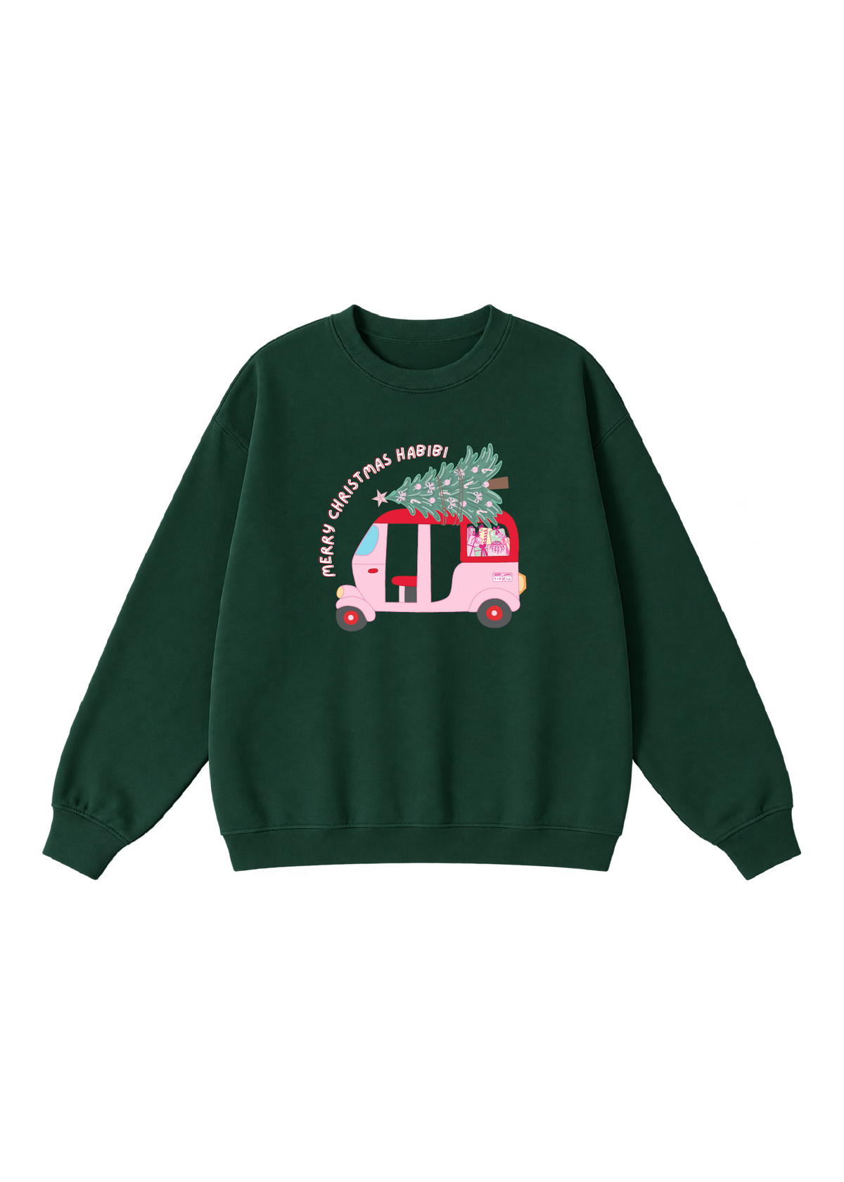 Merry Christmas Habibi Tuk Tuk Crewnecks