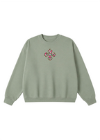 Embroidered Floral Coptic Cross Crewnecks