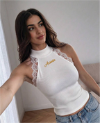 Embroidered Aroosa Lace Halter Top