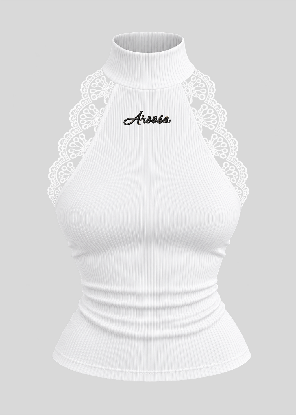 Embroidered Aroosa Lace Halter Top