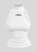 Embroidered Aroosa Lace Halter Top