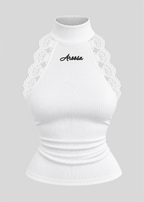 Embroidered Aroosa Lace Halter Top
