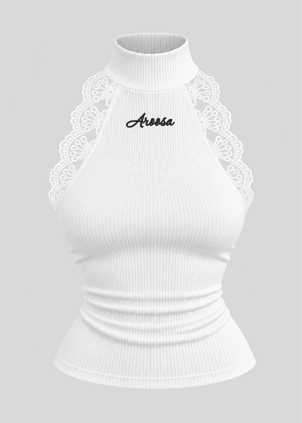 Embroidered Aroosa Lace Halter Top